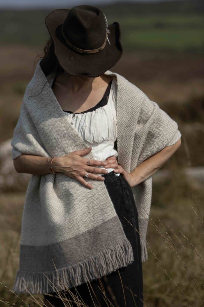 Dawns Meyn Blanket Scarf • Handwoven of British Wool in Cornwall, UK